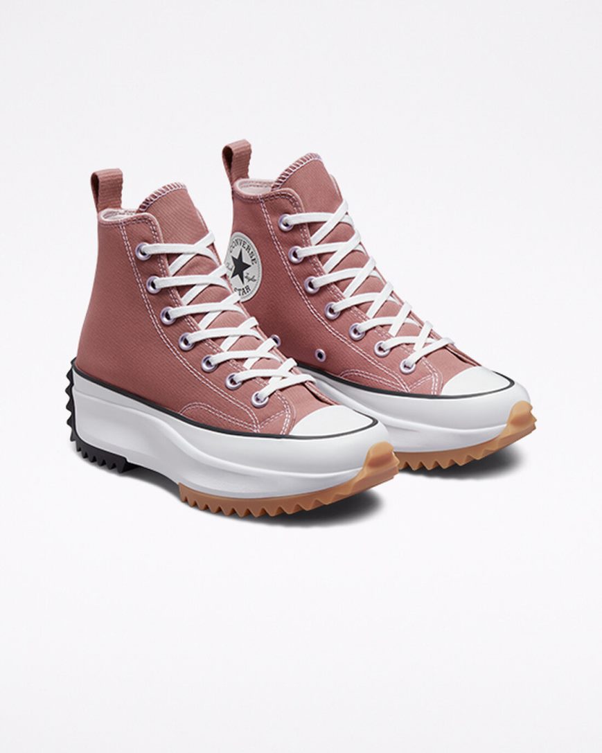 Sapatos Plataforma Converse Run Star Hike Seasonal Color Cano Alto Masculino Rosa Pretas Branco | PT H078519